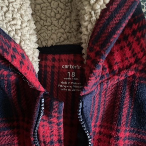 Infant boy lot of 2 Carters/Old Navy buffalo plaid winter buntings 18 to 24 mon - Picture 4 of 5